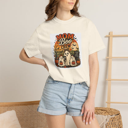 Mom Boo Crew Halloween T-Shirt — Cute Vintage Ghosts & Pumpkins Tee