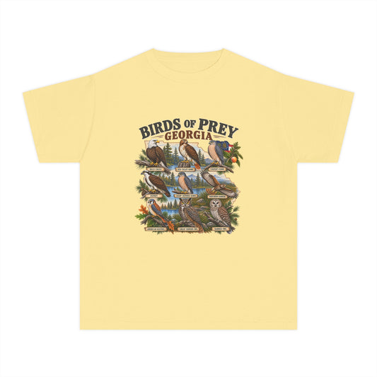 Youth Tee — 'Birds of Prey Georgia' Illustrated Wildlife Graphic