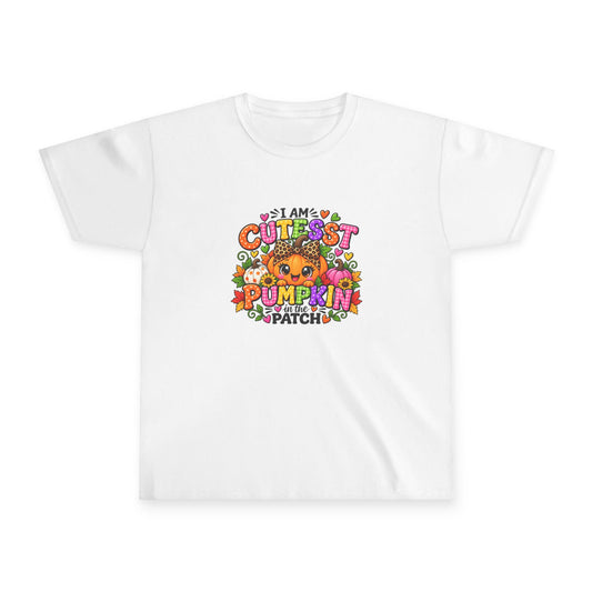 Youth T-Shirt — "I Am Cutest Pumpkin Patch" Cute Fall Kids Tee