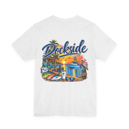 Dockside Sunset Tee — Tropical Marina Graphic T-Shirt