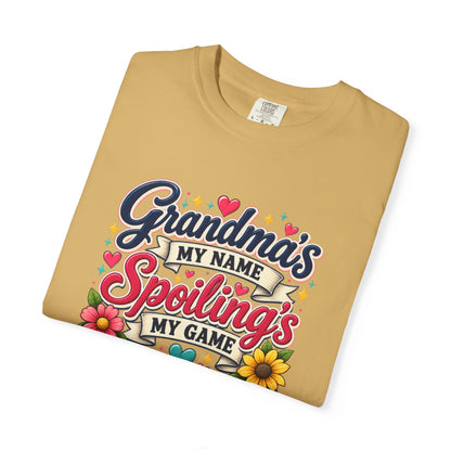 Grandma's My Name Spoiling's My Game T-Shirt | Floral Retro Design