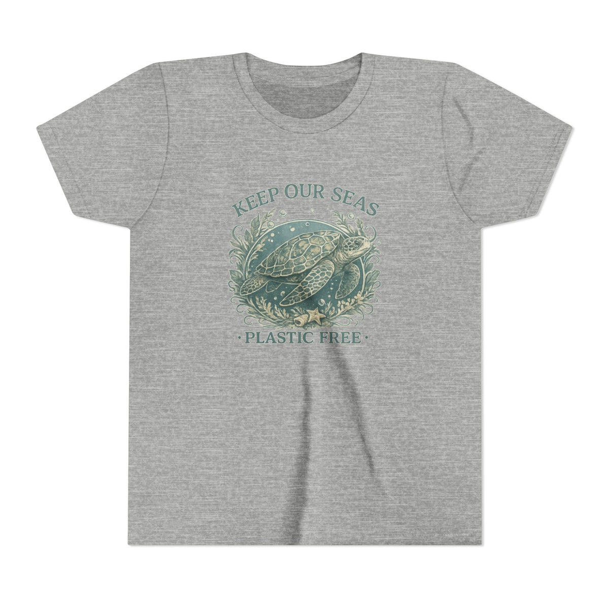 Youth T-Shirt - "Keep Our Seas Plastic Free" Sea Turtle Eco Conservation Tee