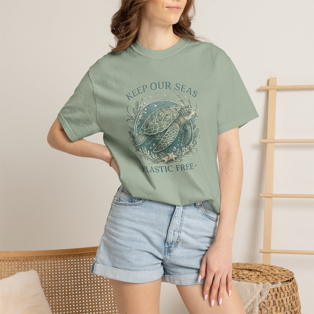Keep Our Seas Plastic Free Sea Turtle T-Shirt