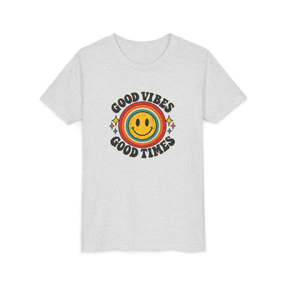 Youth Tee — 'Good Vibes Good Times' Smiley Retro Graphic