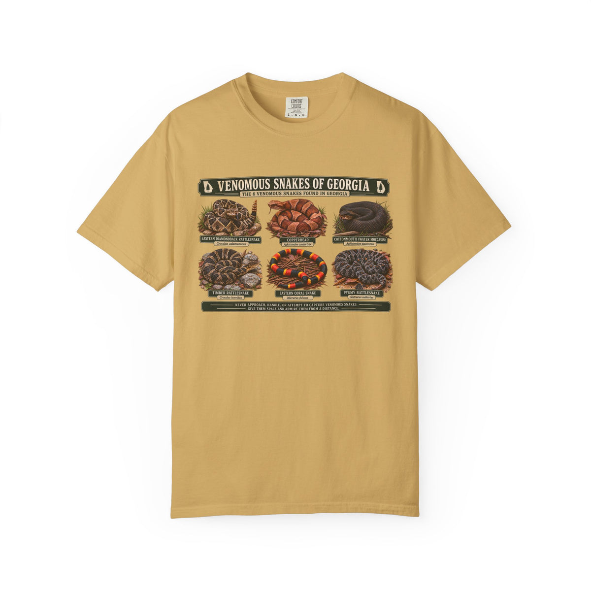 Venomous Snakes of Georgia T-shirt | Snake Identification Chart
