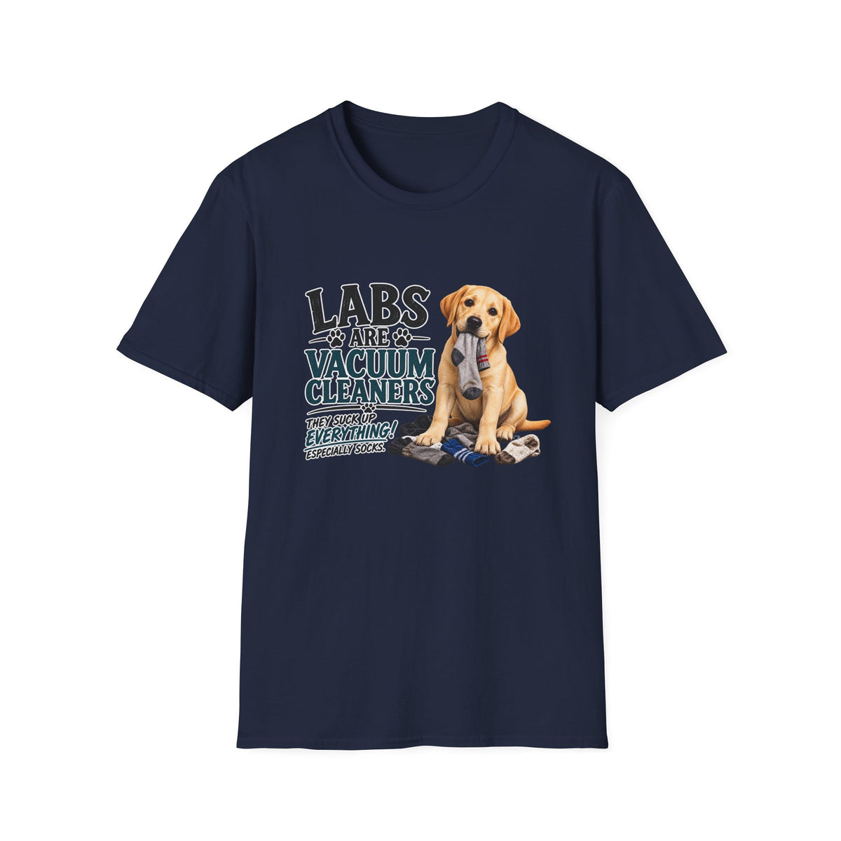 Lab Retriever T‑Shirt – "Labs Are Vacuum Cleaners" Cute Puppy Dog Tee