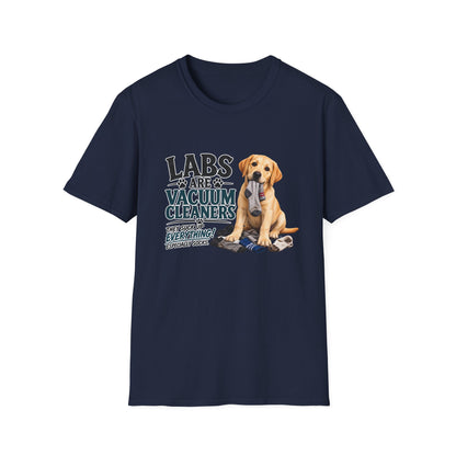 Lab Retriever T‑Shirt – "Labs Are Vacuum Cleaners" Cute Puppy Dog Tee