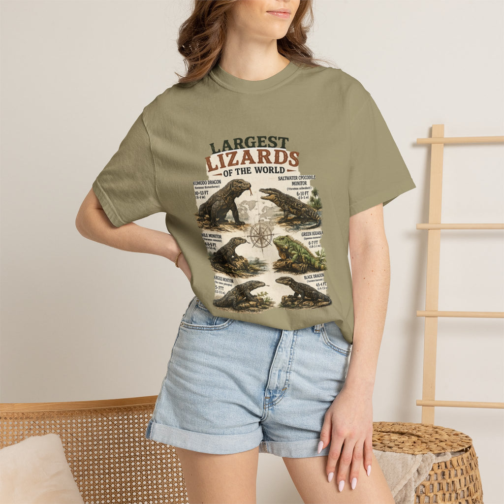 Lizards Graphic T-Shirt — "Largest Lizards of the World" Vintage Nature Tee