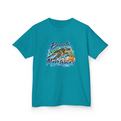 Kids T-Shirt — "Born to Make Waves" Surf Turtle Graphic Tee