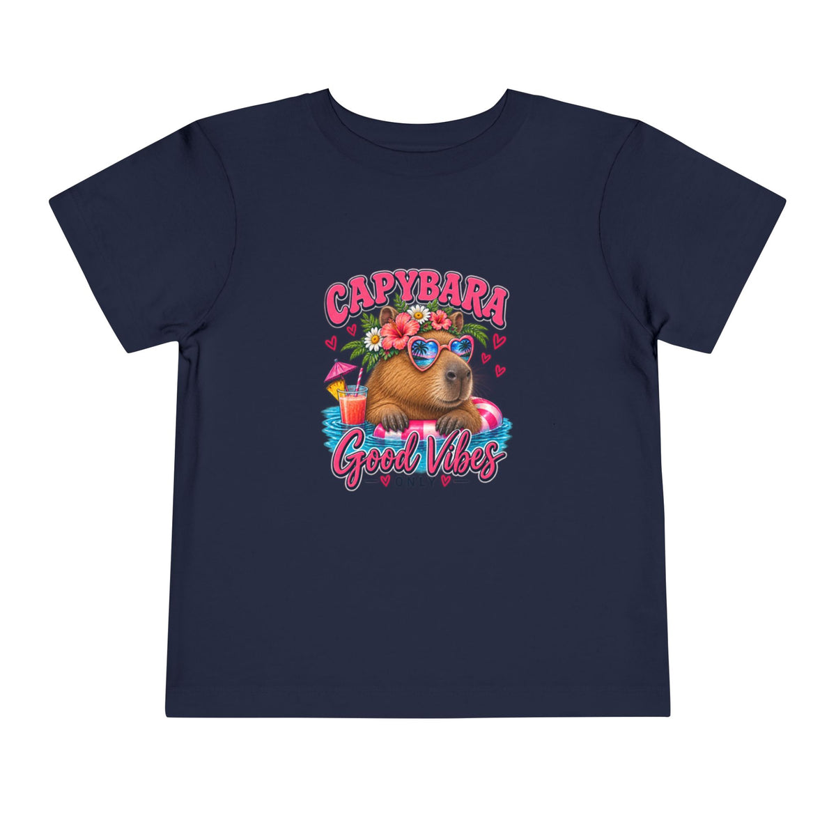 Capybara Good Vibes Toddler Tee - Cute Tropical Animal Shirt