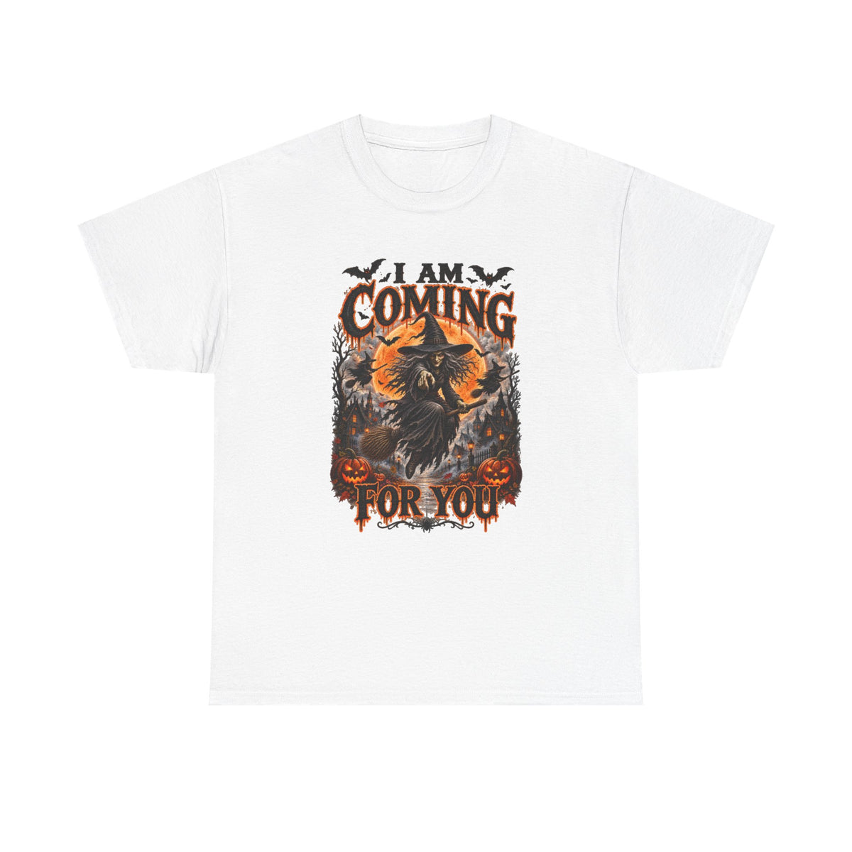 I Am Coming For You Halloween Tee — Spooky Raven Pumpkin Graphic T-Shirt