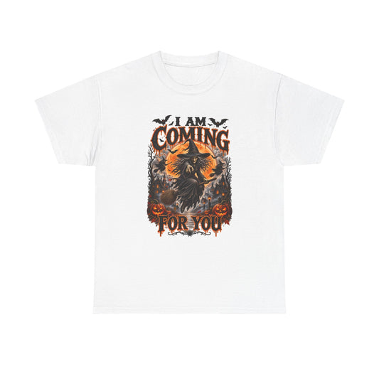 I Am Coming For You Halloween Tee — Spooky Raven Pumpkin Graphic T-Shirt