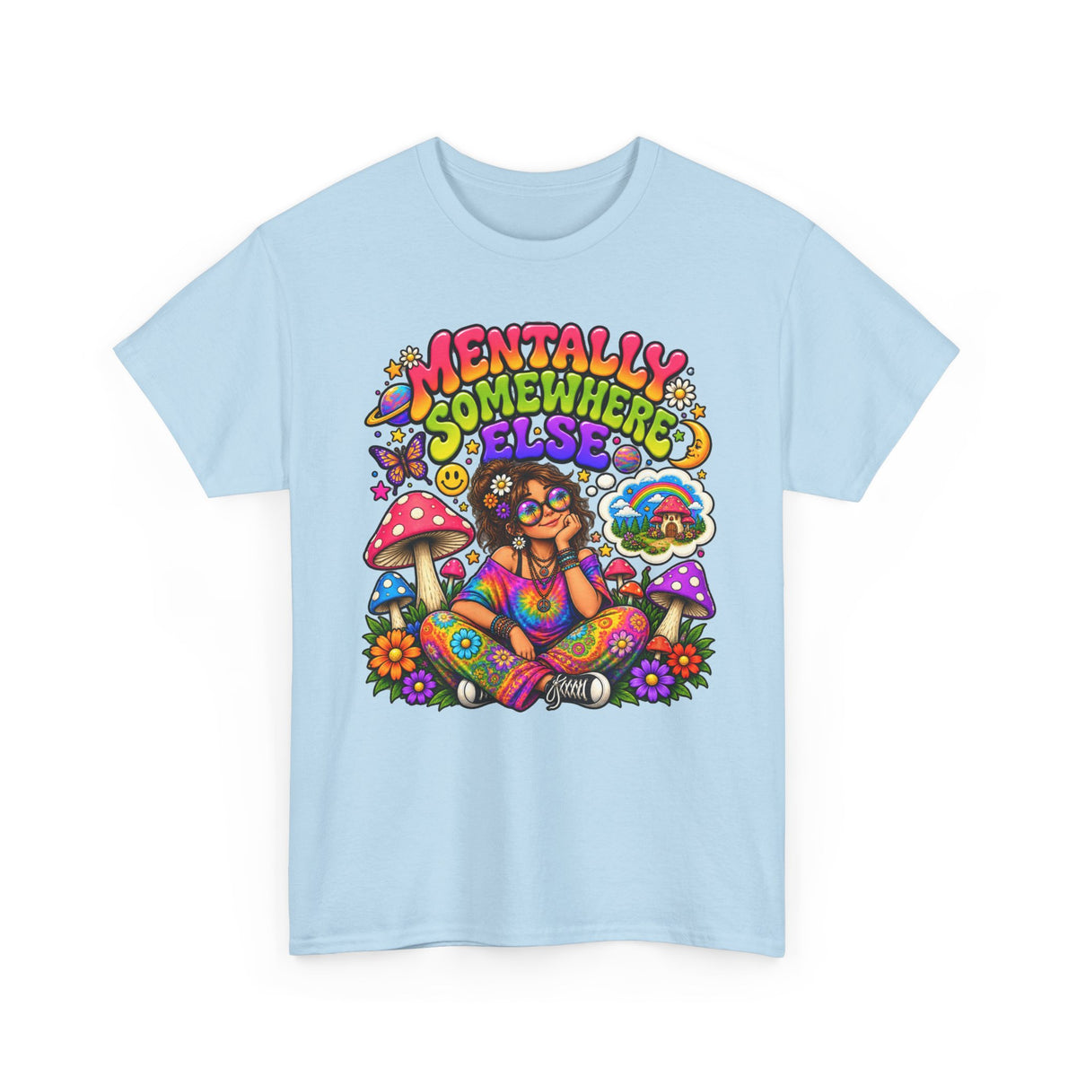 Mentally Somewhere Else T-Shirt — Retro Psychedelic Hippie Graphic Tee