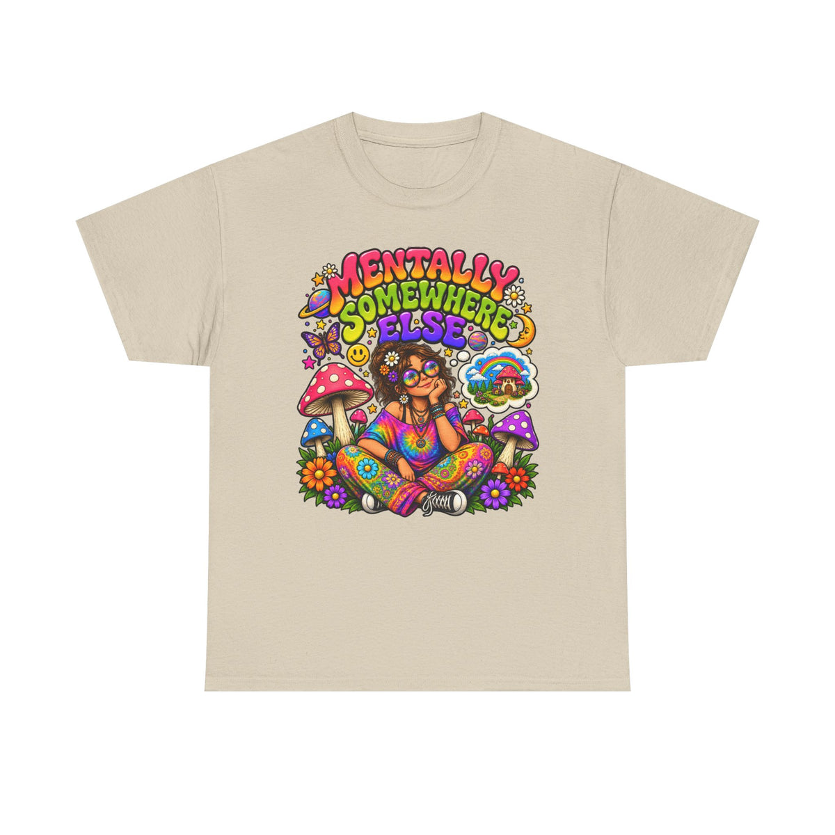 Mentally Somewhere Else T-Shirt — Retro Psychedelic Hippie Graphic Tee