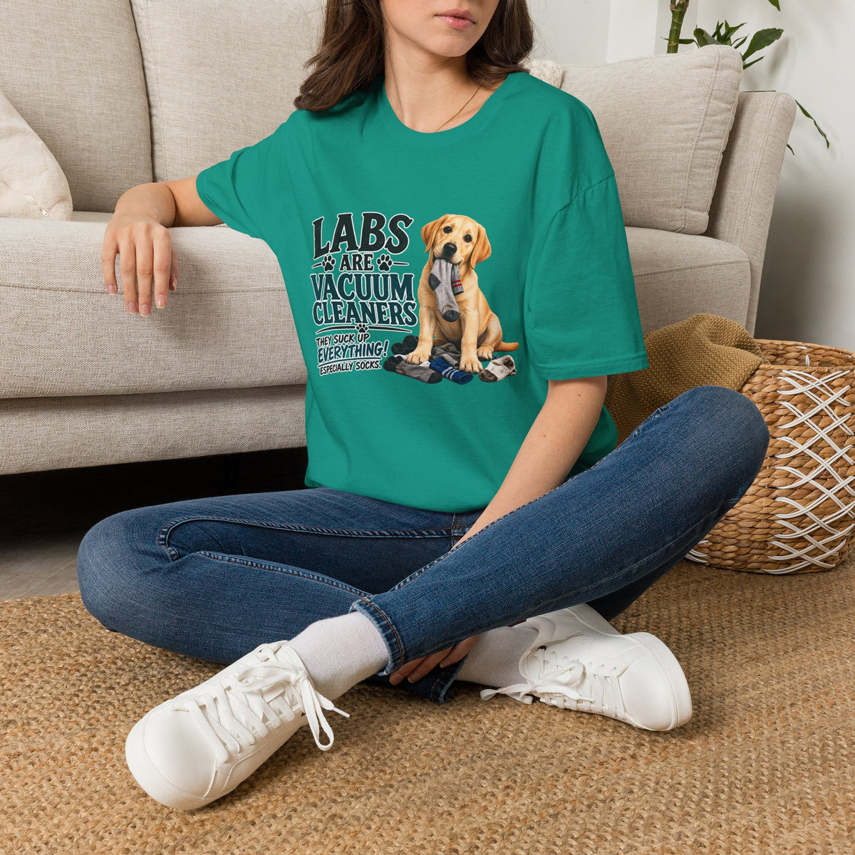 Lab Retriever T‑Shirt – "Labs Are Vacuum Cleaners" Cute Puppy Dog Tee