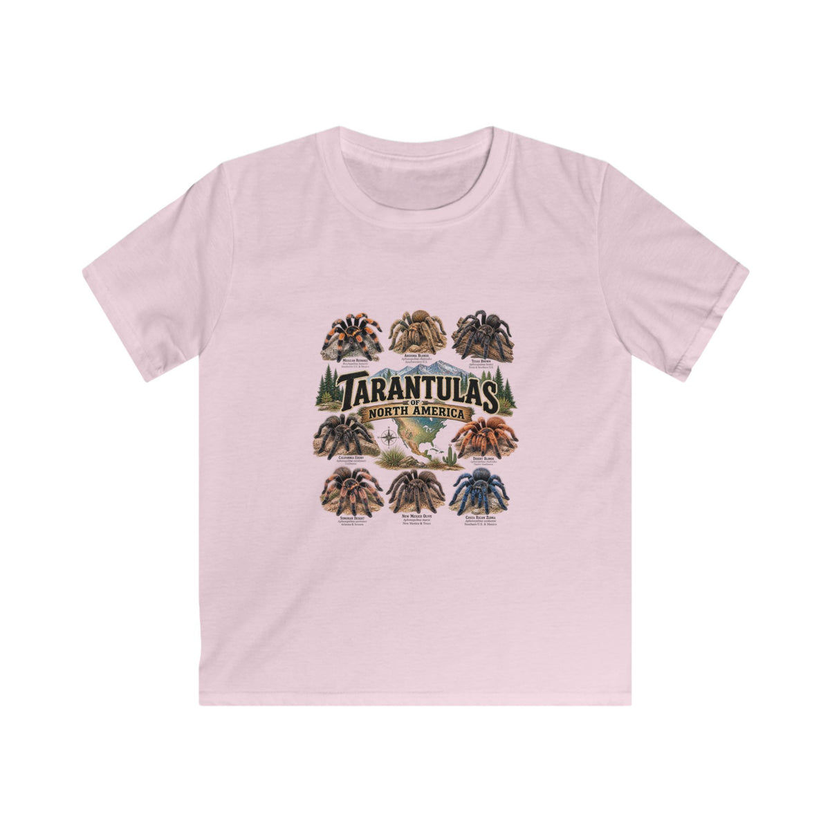 Kids Tee — 'Tarantulas of North America' Illustrated Spider Guide