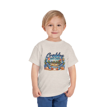 Crabby But Cute Toddler Tee – Cute Beach Crab Graphic Shirt for Kids