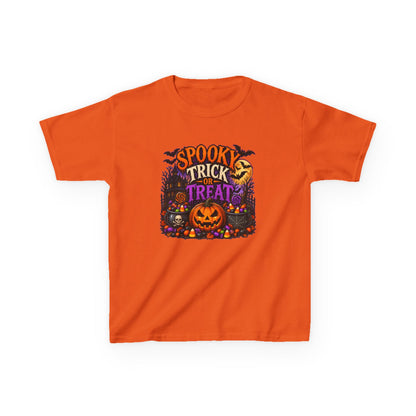 Trick or Treat Halloween Pumpkin Kids Tee | Jack-o'-Lantern, Haunted House