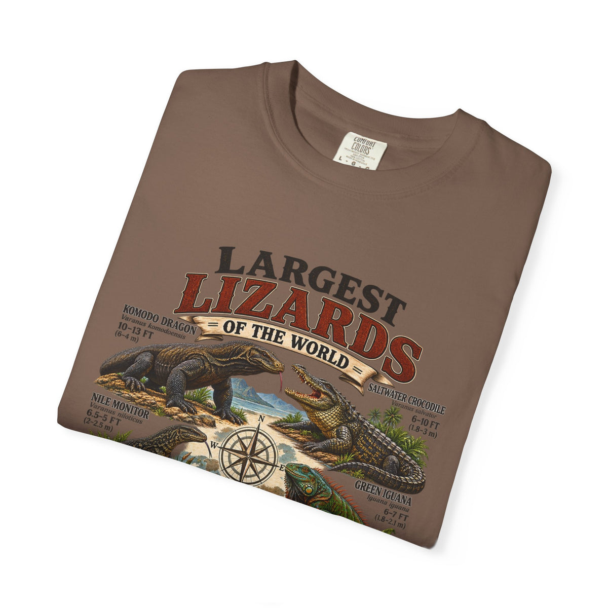 Lizards Graphic T-Shirt — "Largest Lizards of the World" Vintage Nature Tee