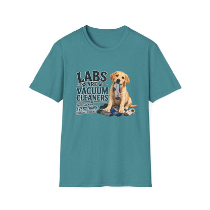 Lab Retriever T‑Shirt – "Labs Are Vacuum Cleaners" Cute Puppy Dog Tee