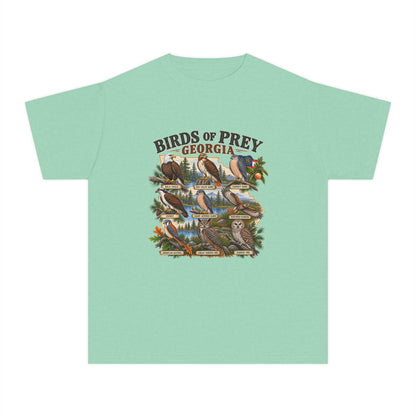 Youth Tee — 'Birds of Prey Georgia' Illustrated Wildlife Graphic
