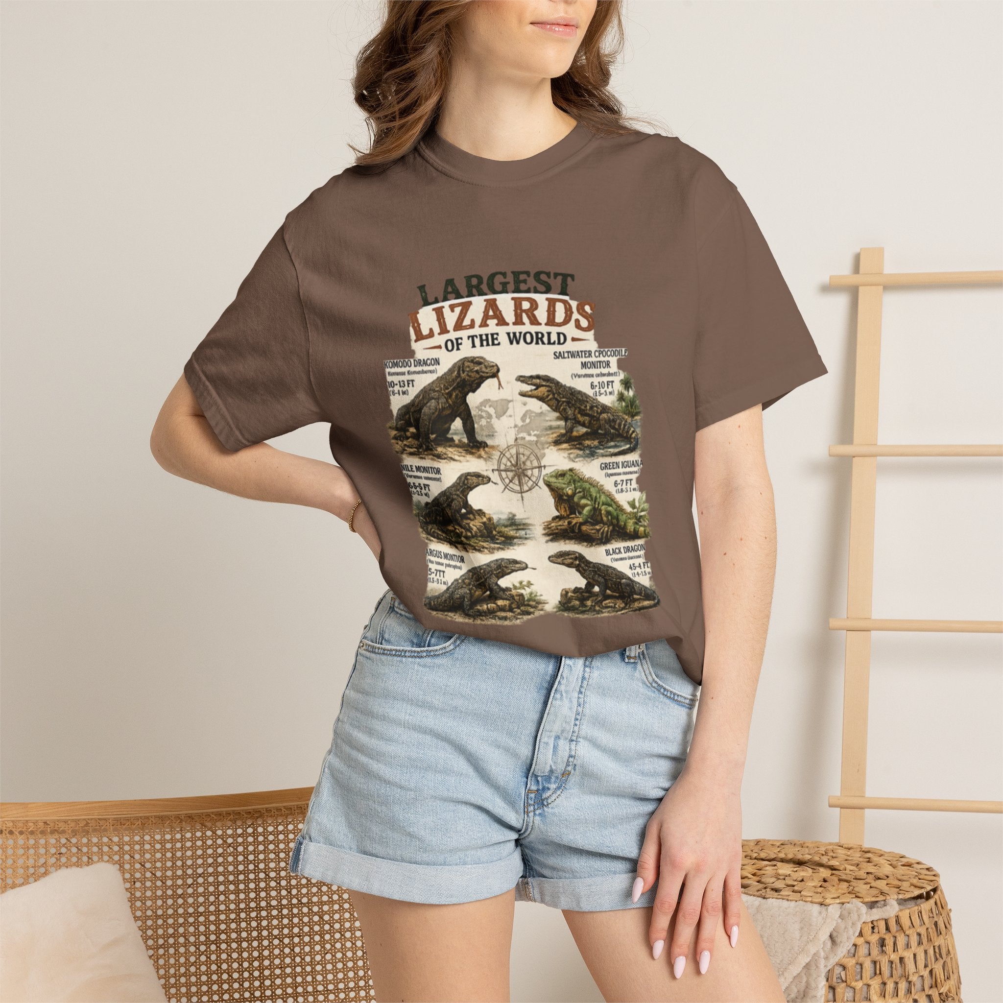 Lizards Graphic T-Shirt — "Largest Lizards of the World" Vintage Nature Tee
