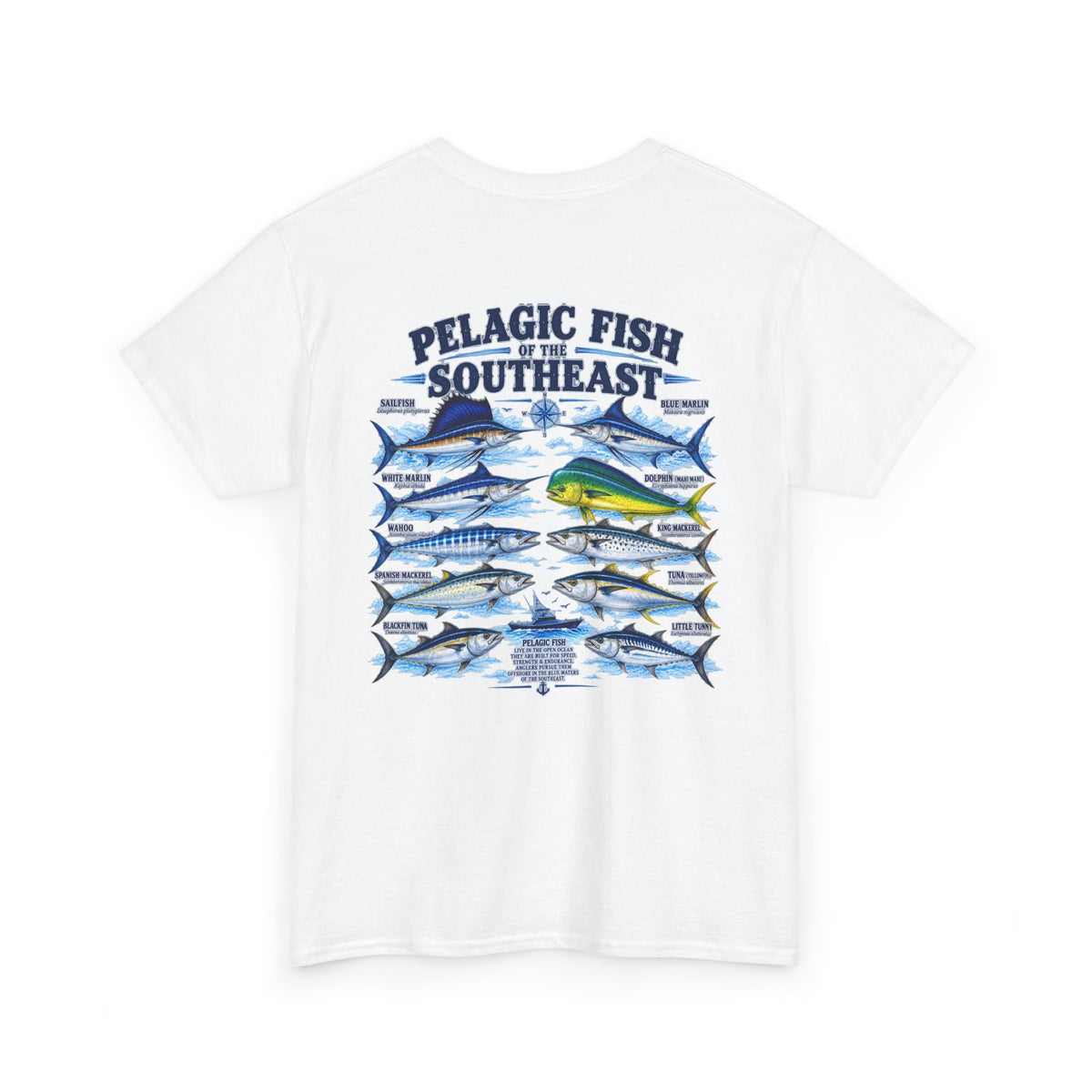 Pelagic Fish of the Southeast T-Shirt — Chart Graphic Fishing Tee