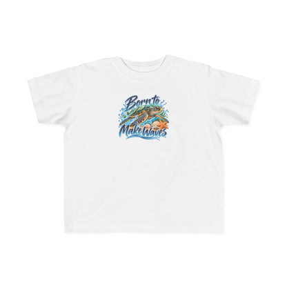 Toddler Tee - "Born to Make Waves" Surf Graphic Kids Shirt
