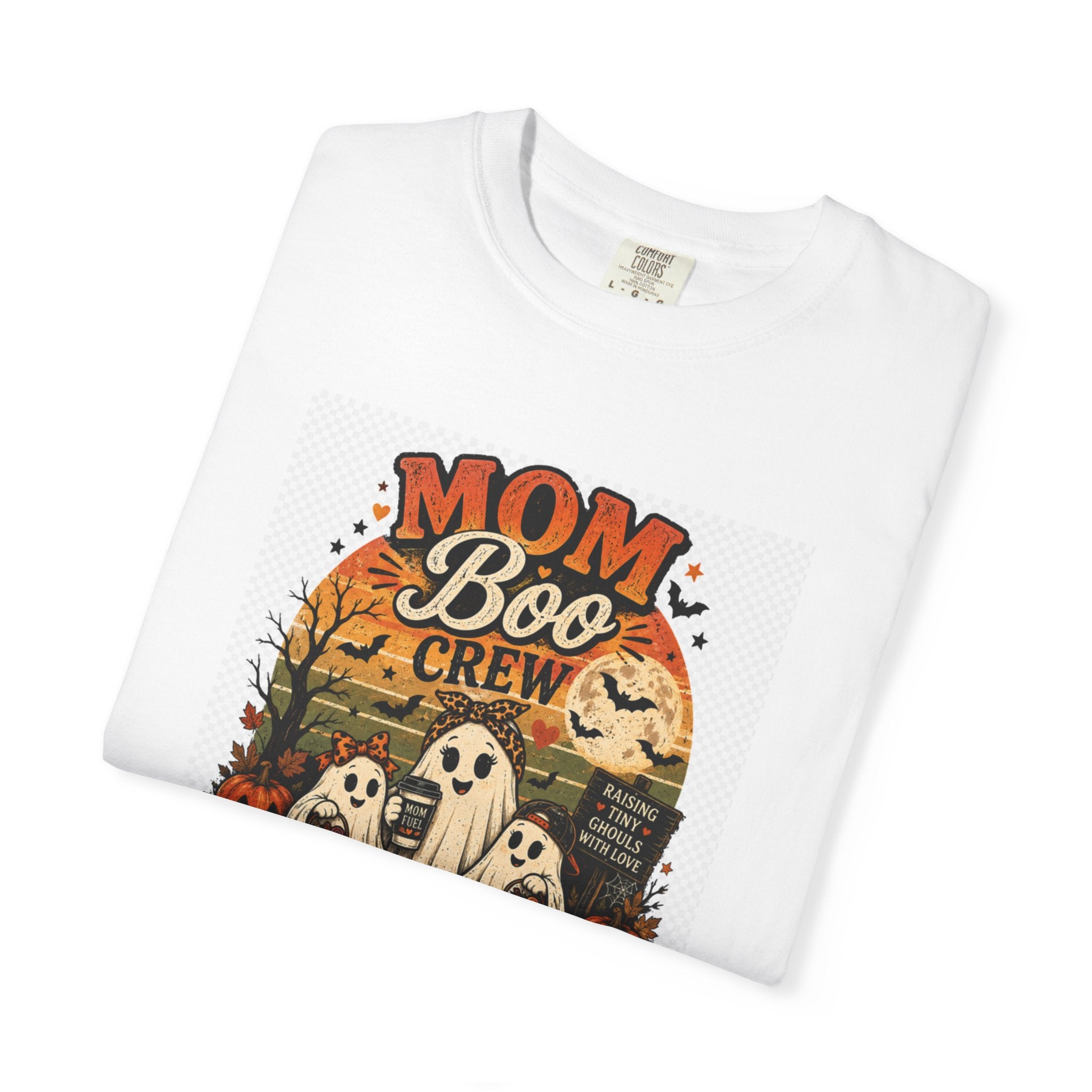 Mom Boo Crew Halloween T-Shirt — Cute Vintage Ghosts & Pumpkins Tee