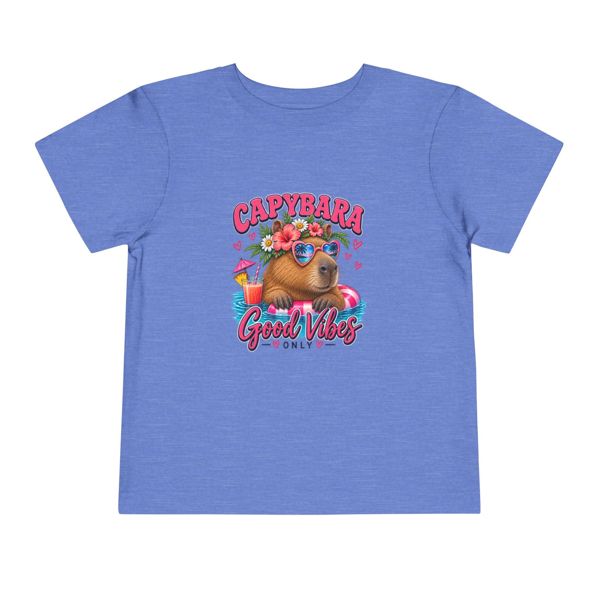 Capybara Good Vibes Toddler Tee - Cute Tropical Animal Shirt