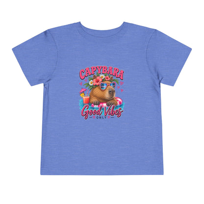 Capybara Good Vibes Toddler Tee - Cute Tropical Animal Shirt