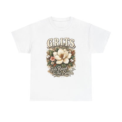 Grits Magnolia Tee — "Girls Raised in the South" Southern Floral Shirt