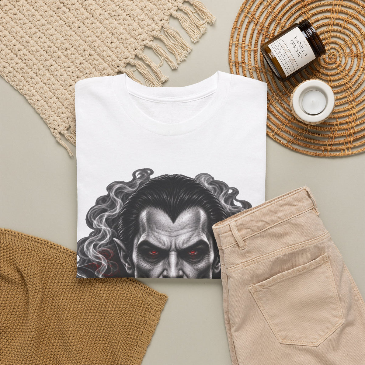 Vampire Face Graphic Tee — Gothic Horror Dracula T-Shirt