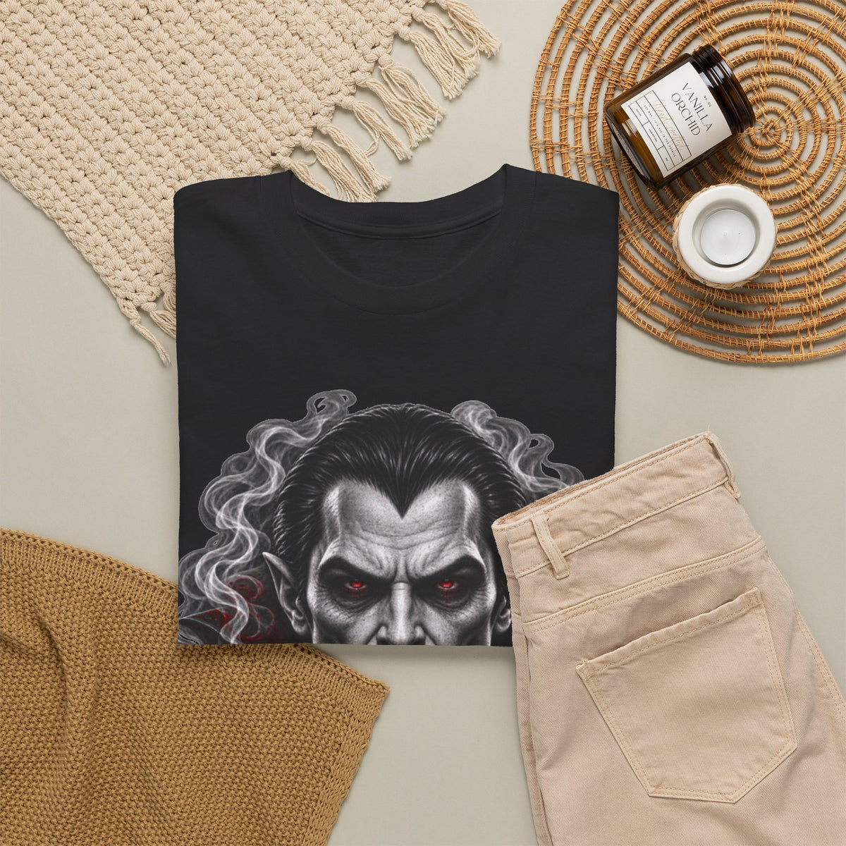 Vampire Face Graphic Tee — Gothic Horror Dracula T-Shirt