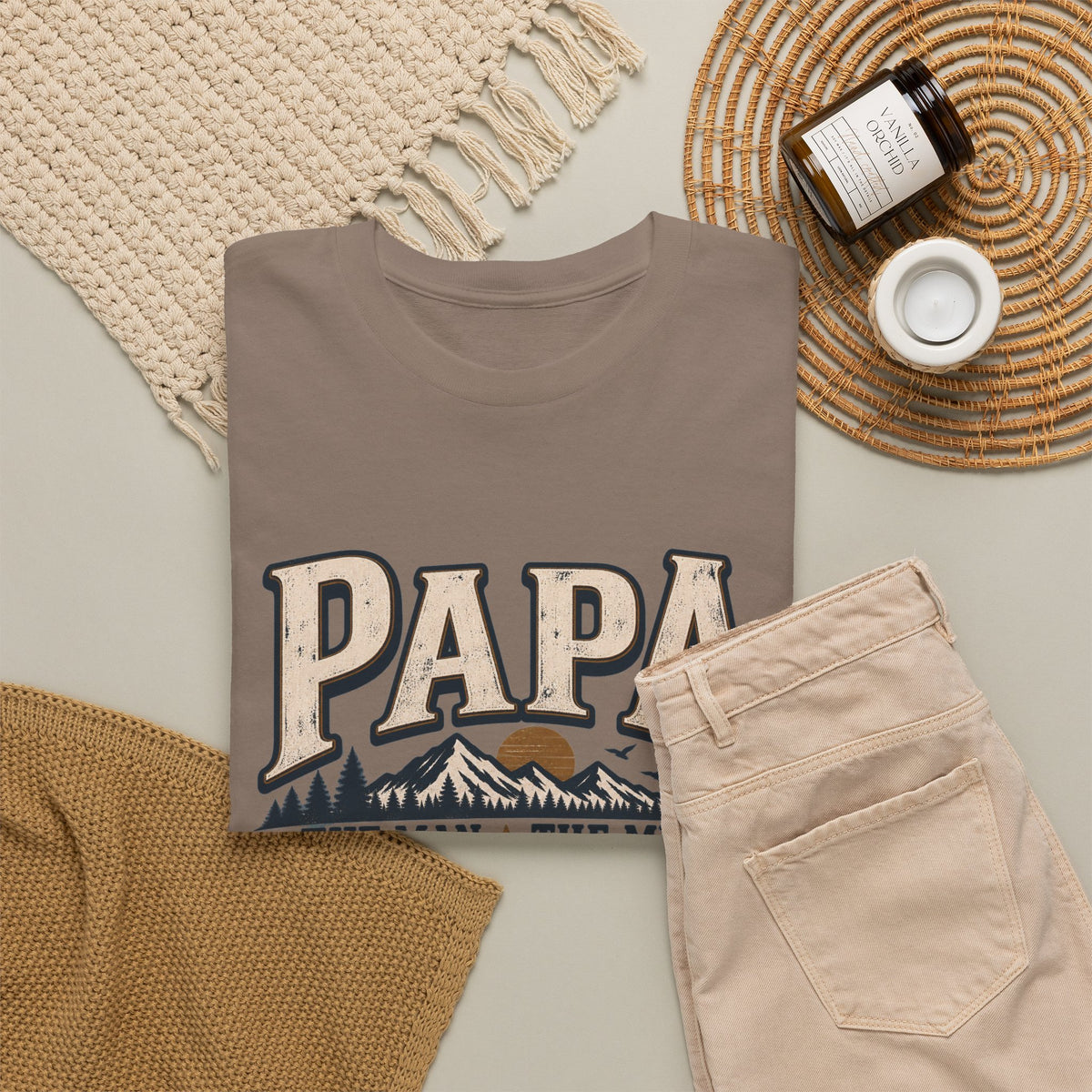 Papa T-Shirt — "Papa The Man The Myth The Legend" Vintage Dad Tee