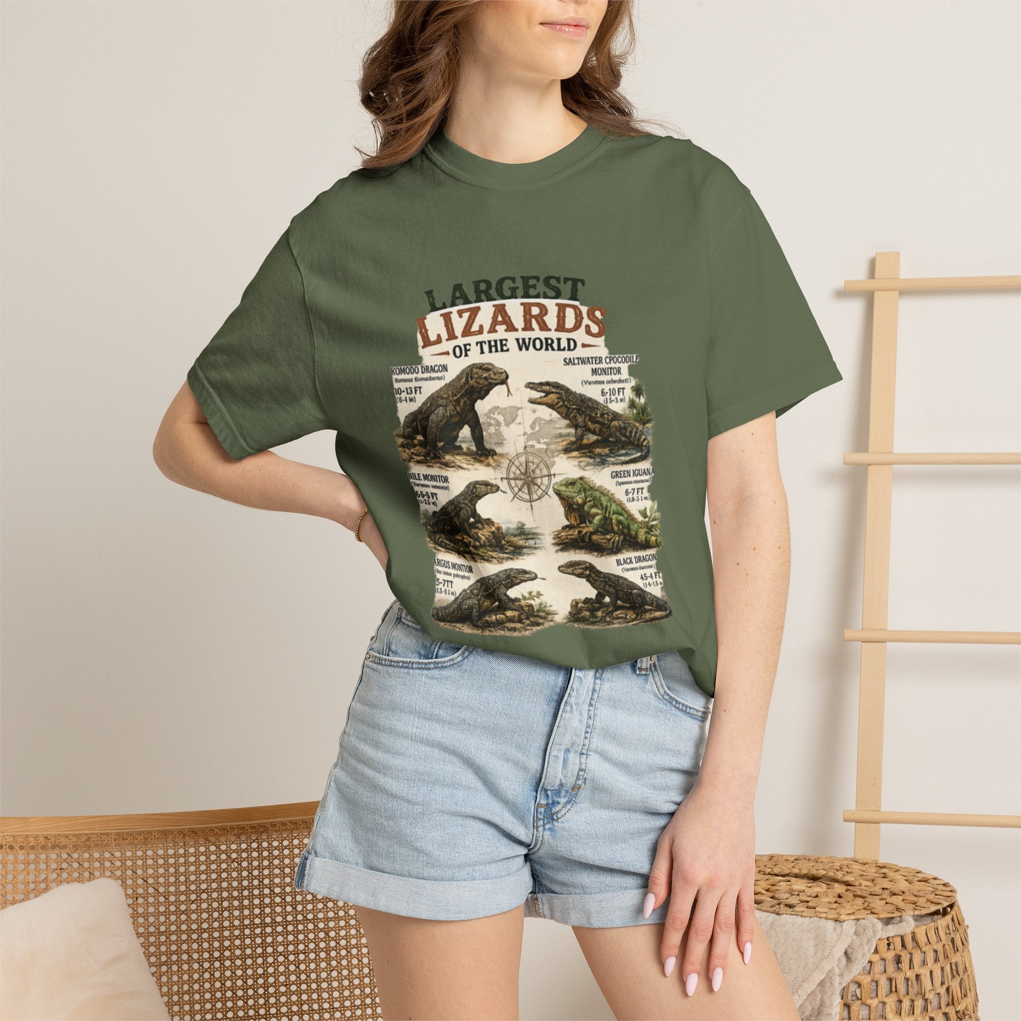 Lizards Graphic T-Shirt — "Largest Lizards of the World" Vintage Nature Tee