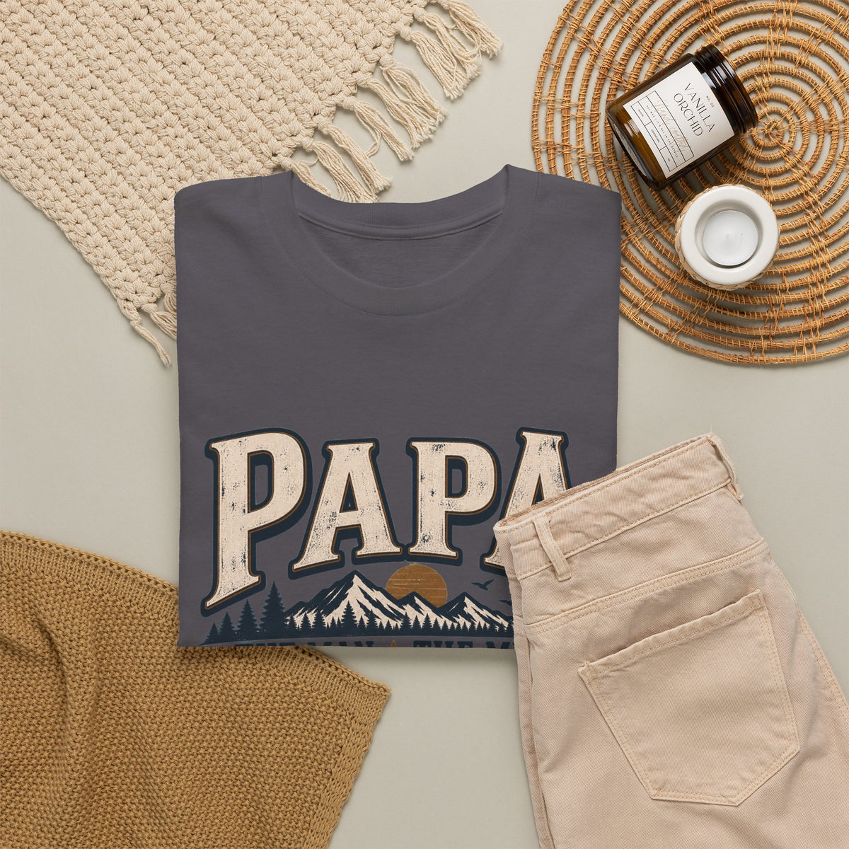Papa T-Shirt — "Papa The Man The Myth The Legend" Vintage Dad Tee