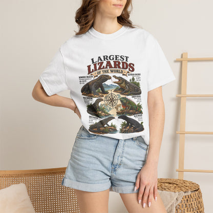 Lizards Graphic T-Shirt — "Largest Lizards of the World" Vintage Nature Tee