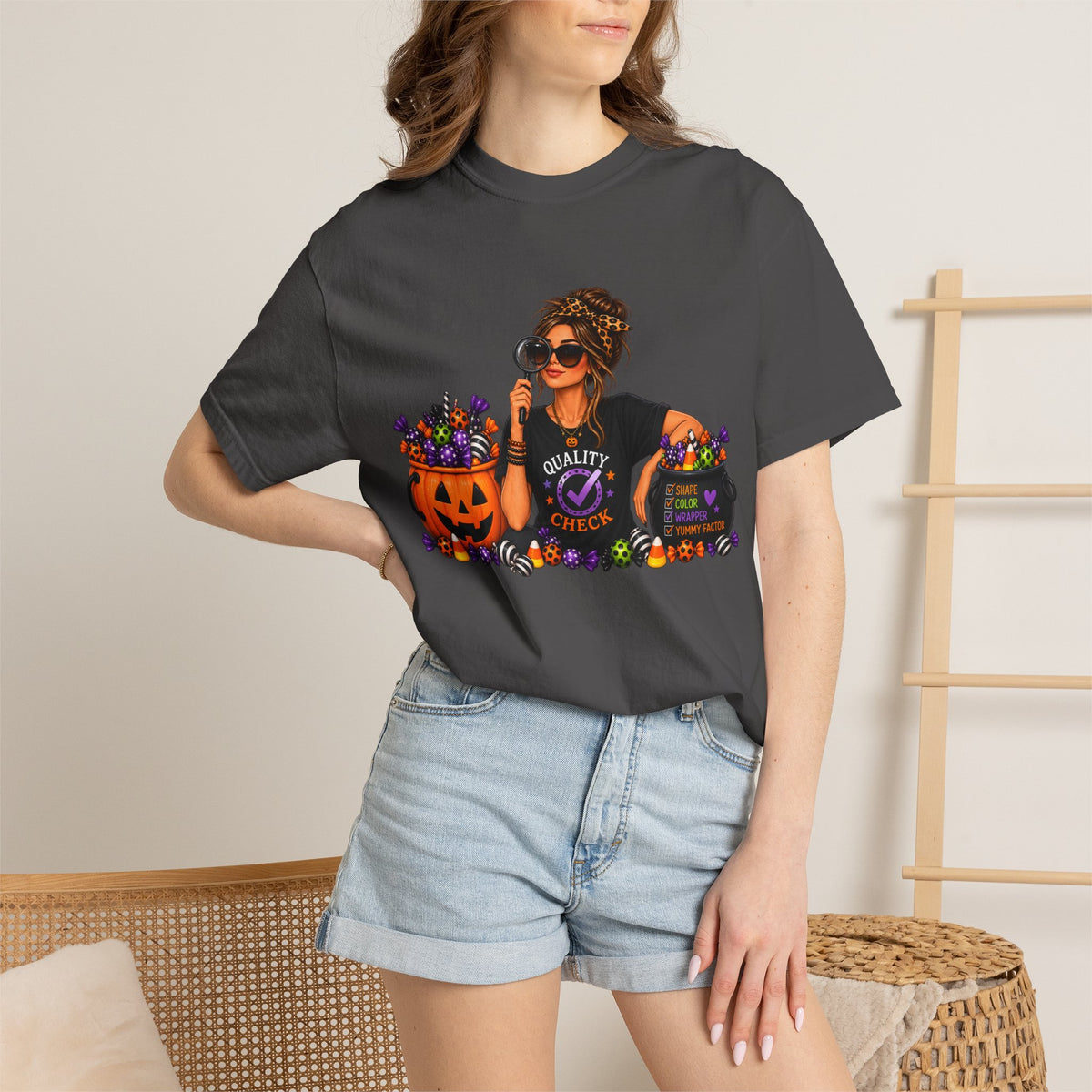 Mom Candy Inspector T-Shirt — Funny Halloween Trick-or-Treat Mom Tee