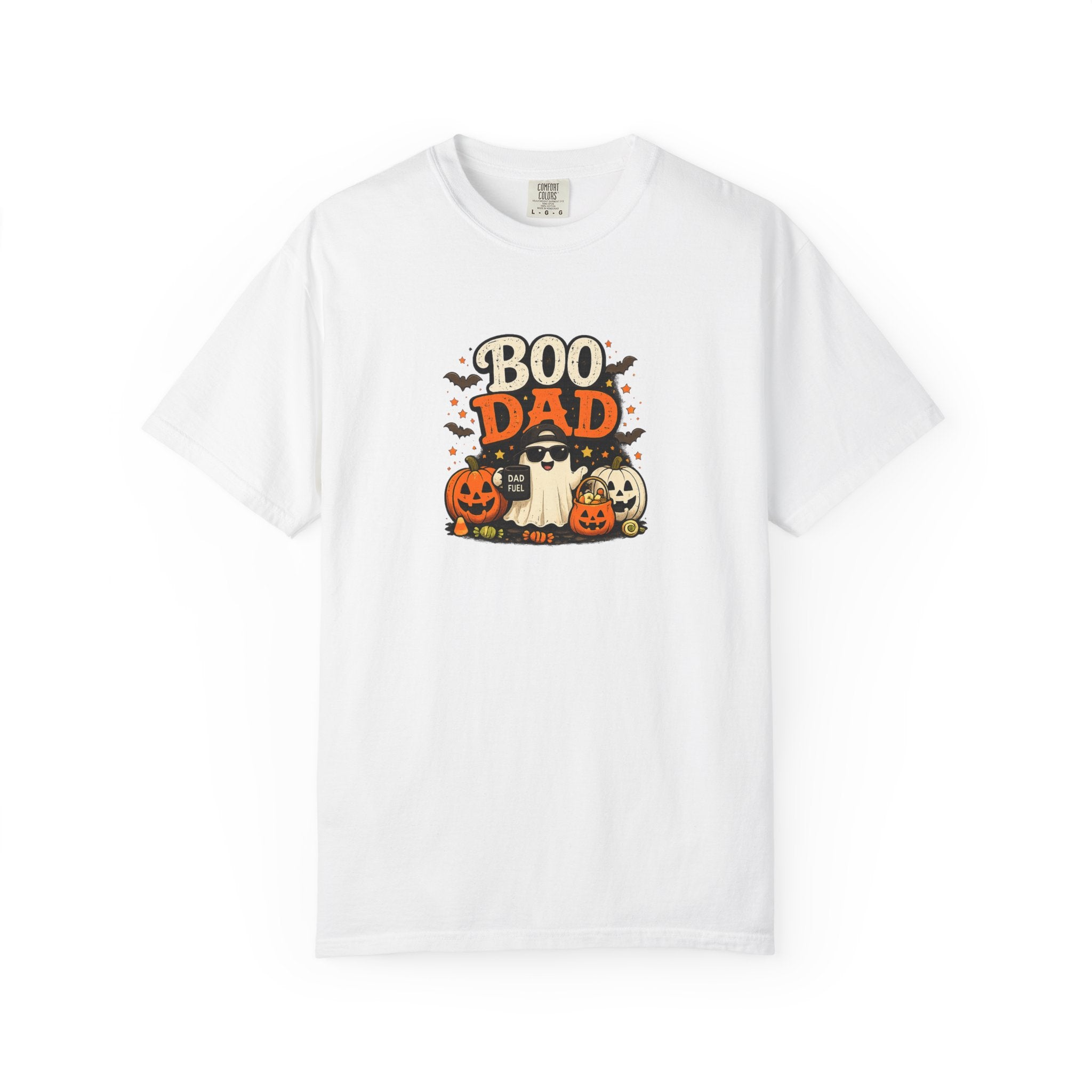 Boo Dad T-Shirt — Halloween Ghost & Pumpkins Dad Tee