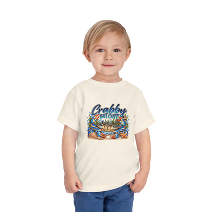 Crabby But Cute Toddler Tee – Cute Beach Crab Graphic Shirt for Kids