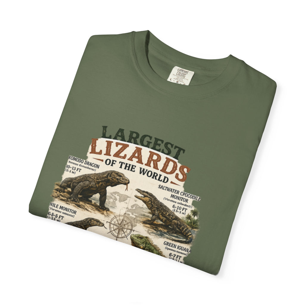 Lizards Graphic T-Shirt — "Largest Lizards of the World" Vintage Nature Tee