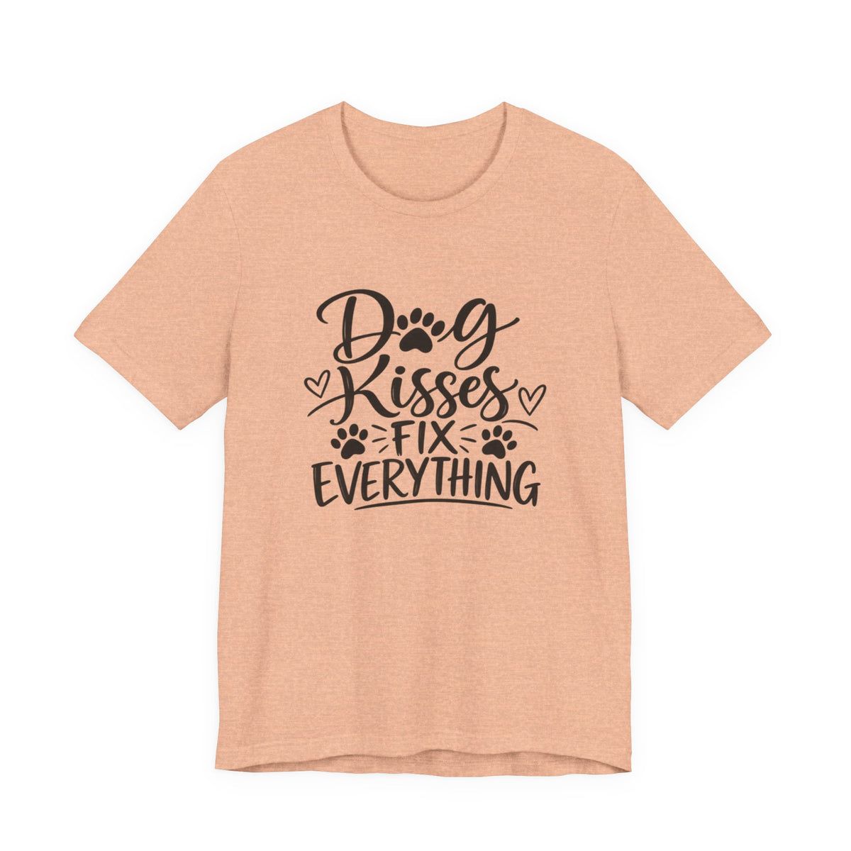 Dog Kisses Fix Everything T-Shirt — Cute Paw Print Dog Lover Tee