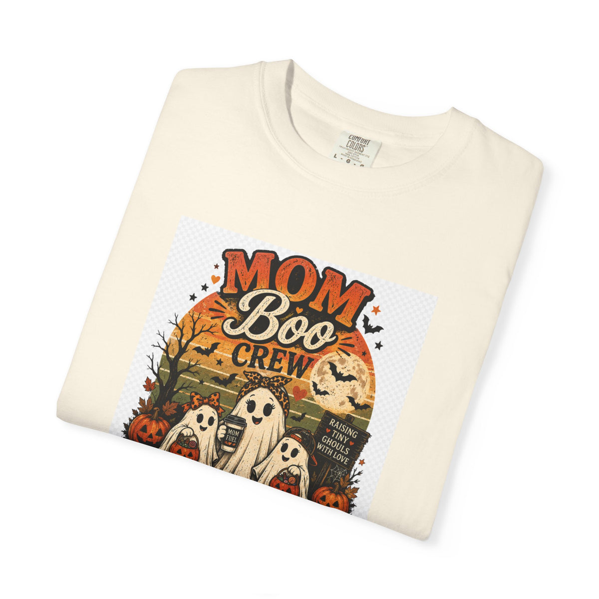 Mom Boo Crew Halloween T-Shirt — Cute Vintage Ghosts & Pumpkins Tee