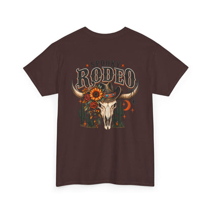 Spooky Rodeo Tee — Halloween Western Skull & Sunflower Graphic T-Shirt
