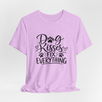 Dog Kisses Fix Everything T-Shirt — Cute Paw Print Dog Lover Tee