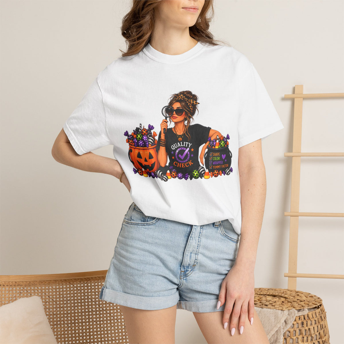 Mom Candy Inspector T-Shirt — Funny Halloween Trick-or-Treat Mom Tee
