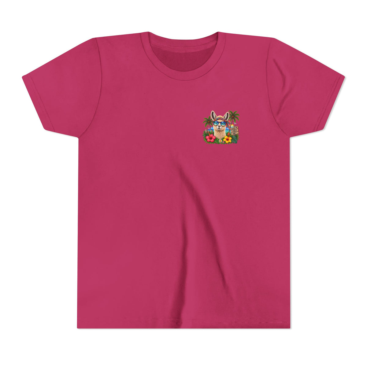 Youth Tee — Tropical Llama Sunglasses Summer Graphic
