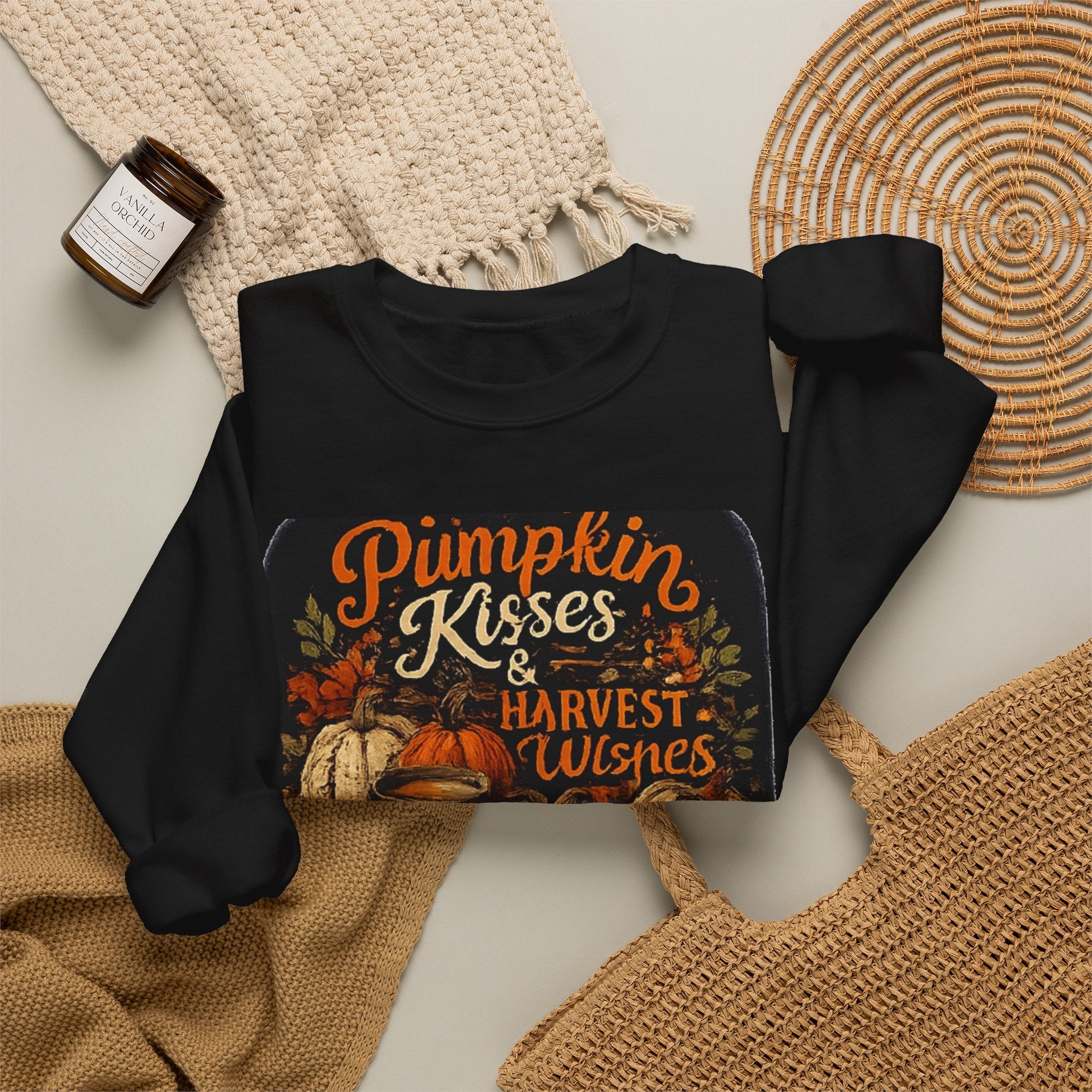 Pumpkin Kisses & Harvest Wishes Crewneck Sweatshirt