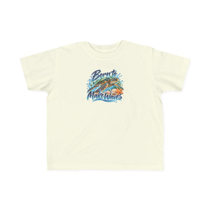 Toddler Tee - "Born to Make Waves" Surf Graphic Kids Shirt